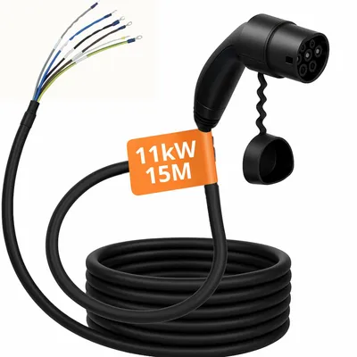 Immagine prodotto di Cavo di ricarica Loady tipo 2 con estremità aperta - 11 kW - trifase 16A - Cavo sostitutivo Wallbox - 15 m