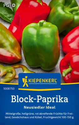 Produktbild von Kiepenkerl Blockpaprikasamen Neusiedler Ideal Capsicum annuum 30 Pflanzen