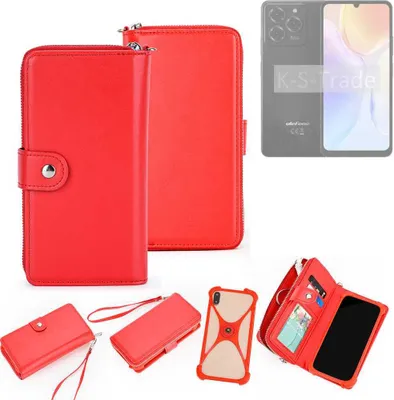 Produktbild von K-S-Trade 2in1 Schutzhülle Portemonnee Handyhülle mit Bumper kompatibel mit Ulefone Note 20 Pro Hülle Case Etui Geldbörse Smartphone rot (1x)