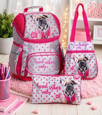 Immagine prodotto di Zaino 3 in 1 per cani, zaino scolastico, borsa, zainetto, zainetto per cagnolini, per RAGAZZE, classi 1-3