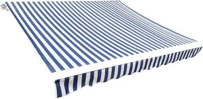 Obrázek produktu pro Plachta na sluneční clonu – náhradní plachta – modrobílé pruhy – odolná proti UV záření – 3 x 2,5 m (bez rámu)