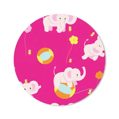 Produktbild von MuchoWow® Mauspad Mousepad Elefant - Blumen - Muster 30x30 cm - Mousepads - Maus Mat - Pad - Mausunterlage - Tischunterlage - Schreibtischmatten