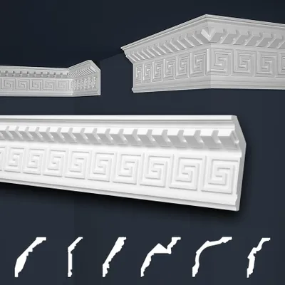 Zdjęcie produktu dla Listwy sufitowe białe, wzór geometryczny, wykonane z formowanego styropianu EPS, seria "B" firmy Marbet