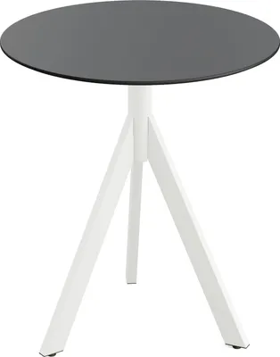 Produktbild von Infinity Tripod Terrassentisch Weiß frame + Schwarz HPL Ø70 cm