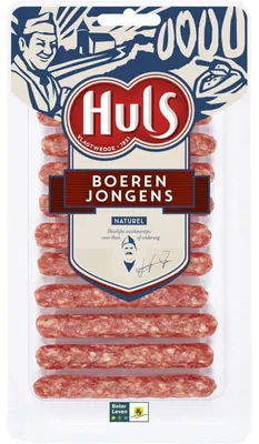 Image de Huls Snack Worstjes Naturel 121g – des saucisses tendres, parfaites pour entre les repas