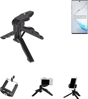 Produktbild von K-S-Trade Stativ Tisch-Ständer Dreibein Handy-Stativ Ständer kompatibel mit Samsung Galaxy Note10 5G SD855 Mini-Stativ Smartphone Tripod
