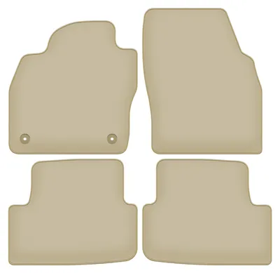 Image de Tapis de sol velours PREMIUM beige compatibles avec Seat Ibiza V (2017-, à hayon) – avec fixations – sur‑mesure