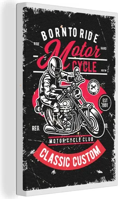 Zdjęcie produktu dla OneMillionCanvasses® - Obrazy na płótnie - 90x140 cm, Mancave - Motocykl - Vintage - Cytaty, Druk na ścianie Dekoracja ścienna - Dekoracja ścienna - Sypialnia