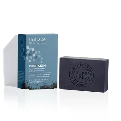 Obrázok produktu pre Biotrade Pure Skin prrodn ierne mydlo s aktvnym uhlm proti iernym bodkm 100g