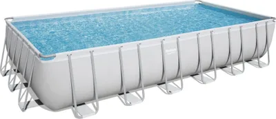 Produktbild von Bestway® Power Steel™ Frame Pool Komplett-Set mit Filterpumpe 732 x 366 x 132 cm , lichtgrau, eckig