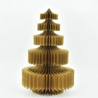 Only Natural – Wabenpapier-Weihnachtsbaum – Gold – 45 cm – Ansicht 1