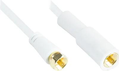 Produktbild von Flaches SAT Antennenkabel, F-Stecker beidseitig (vergoldet), 2x geschirmt (80 dB / 75 Ohm), CU, einseitig Wetterschutz, weiß, 7,5m, Good Connections®