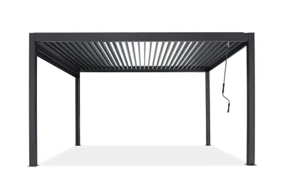 Produktbild von Pergola PLUS Aluminium freistehend | 4 x 4 M | Lamellendach anthrazit Terrassenüberdachung | Gazebo  | Simpo Lifestyle