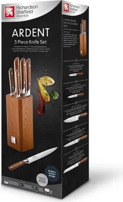 Obrázok produktu pre Messenblok 5 delig in Carbonized eshwood