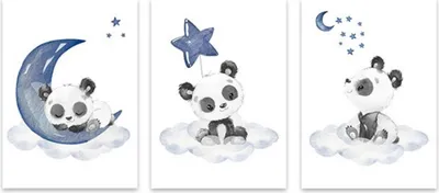 Produktbild von TPFLiving Kunstdruck LW-1013 (OHNE RAHMEN) Poster - Leinwand - Wandbild - Hochauflösender Giclée-Druck, langlebig und hochwertig - Mond, Sterne, Wolken für Kinderzimmer -  - Größe: 15x20cm