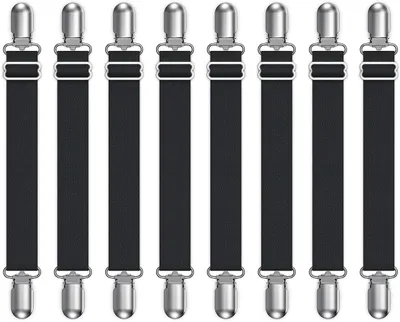 Produktbild von Spannbettlaken-Befestigungselemente, 8er-Pack, Schwarz