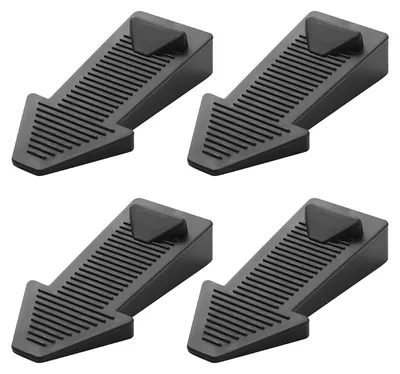 Productafbeelding van Set van 4 deurstopjes van rubber, krasbestendig, antislip, deurkussentjes voor badkamer- en balkondeuren – zwart