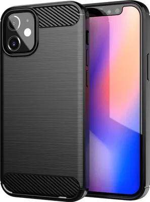 Produktbild von Cadorabo Hülle für Apple iPhone 12 MINI in Schwarz Schutzhülle TPU Case Cover Etui Handyhülle