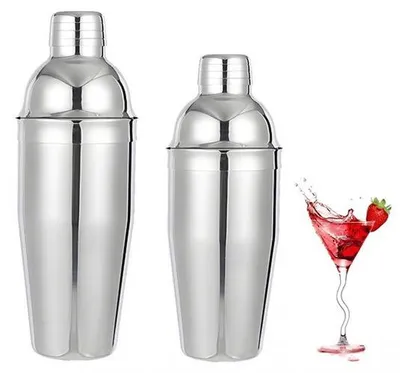 Image de Ensemble de shakers à cocktails - 750 ml et 550 ml - 2 pièces - Acier inoxydable - Shaker à cocktails - Doseur