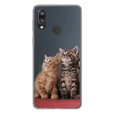 Produktbild von MuchoWow® Handyhülle Schutzhülle Hülle für Huawei P20 Lite (2020) Kätzchen - Blau - Rosa - Mädchen - Jungen - Kind Silikon Softcase Handy Hülle - Kartenhalter