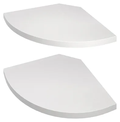 Immagine prodotto di Set di 2 mensole angolari da montare a parete | Bianco | 20x20x1 cm