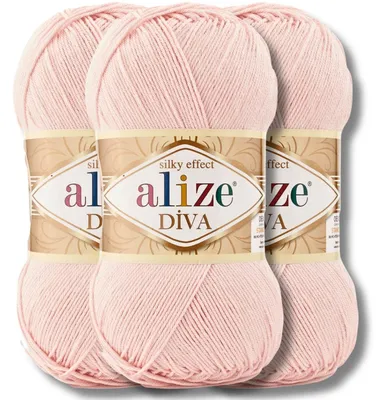 Image de Alize 3 x 100 g de laine Diva, unie, crochet, tricot (161)