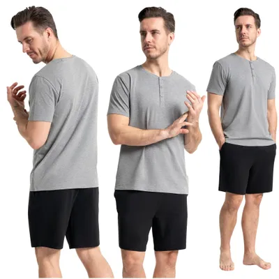 Zdjęcie produktu dla Piżama męska Moraj – szara melanżowa, rozmiar 3XL, wygodna