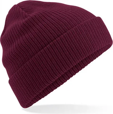 Produktbild von Beechfield B50 | Herren Organic Baumwolle Beanie - Farbe: Burgundy - Größe: One Size