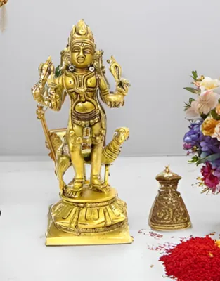 Messing-Idol Kaal Bhairava, Hindu-Gottheit, 2,5x2x5,7 Zoll