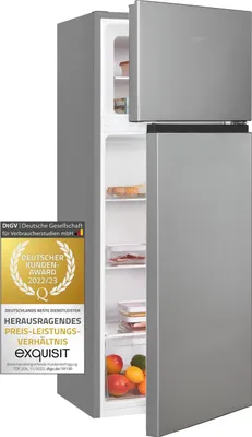 Produktbild von Exquisit Kühl- und Gefrierkombination KGC270-45-010E silber | Standgerät | 206 l Volumen | Silber
