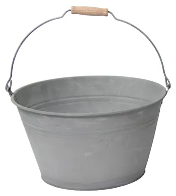 Produktbild von Mega Collections Eimer/Pflanztopf - Zink - grau - D32 x H18 cm