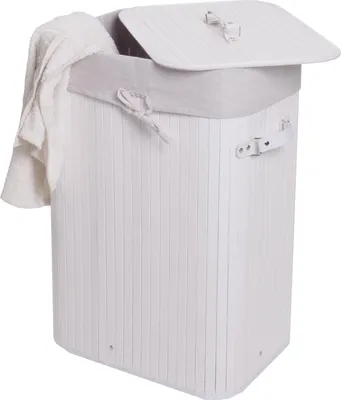 Obrázok produktu pre Kôš na bielizeň HWC-C21, Box na bielizeň Kôš na bielizeň Kôš na bielizeň, bambus 61x43x32cm 70l ~ biely