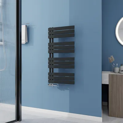 Produktbild von AICA Badheizkörper 1042x500 mm, 629W, mit Seitenanschluss, Anthrazit, Flach Vertikal Handtuchtrockner für Badezimmer