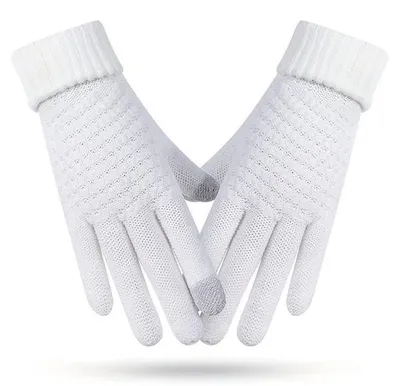 Produktbild von Warme, winddichte, gebreide outdoor-fahrradhandschuhe, einheitsgröße, palmumfang 16-20cm