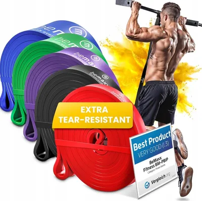 Produktbild von 5er Set Fitness Widerstandsbänder Gummi Krafttraining