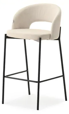 Produktbild von HEIMY gepolsterter Barhocker – creme/schwarz