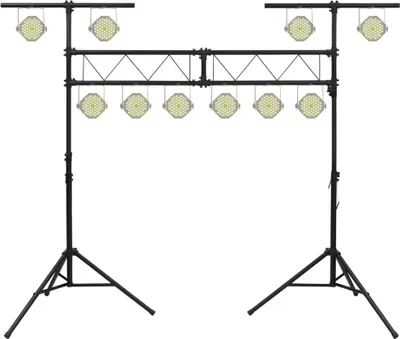 Zdjęcie produktu dla vidaXL Statyw oświetleniowy czarny 338x115x(180-300) cm stalowy