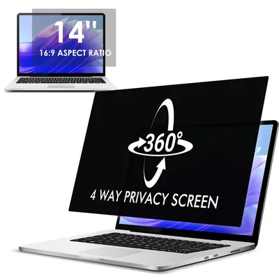 Imagen del producto de Pantalla de privacidad para portátiles de 14 pulgadas - Filtro de luz azul antirrobo de 360°