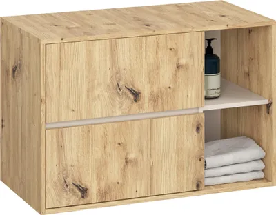 Produktbild von Hängender Waschbeckenunterschrank VAMI Artisan Eiche 90 cm 2 Schubladen Kaschmir B90xH60xT45,5 cm