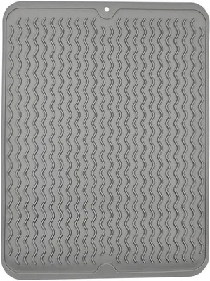 Immagine prodotto di Tappetino antiscivolo in silicone - Resistente al calore - Pezzo unico - Grigio - 40,1 x 30,5 cm