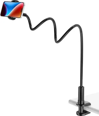 Image de Support de téléphone portable Famanu à bras flexible et réglable pour lit - Noir