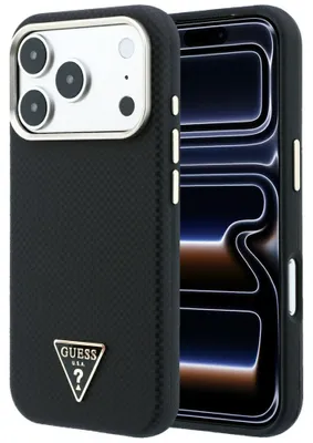 Obrázok produktu pre Puzdro Guess Polyamid Triangle pre iPhone 18 Pro / 17 Pro, čierna farba