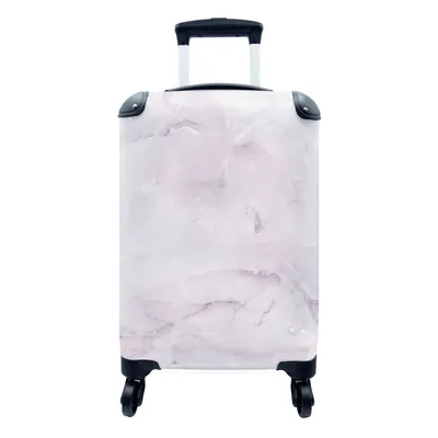 Produktbild von MuchoWow® Koffer Handgepäck Trolley Rollkoffer Kleine Reisekoffer mit 4 Rollen - Marmor - Hell - Rosa - Cabin Size < 55x40x23 cm & 55x40x20 cm - Fotokoffer - Kabinenkoffer - Boardgepäck - Reise-Box - Reisekoffer - Reisegepäck - Koffer mit Bild - Trolley für Kinder