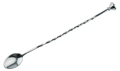 Produktbild von APS 93134 Barlöffel, Edelstahl, gedrehter Stiel, Kegel-Stößel am Kopfende, Länge 27 cm