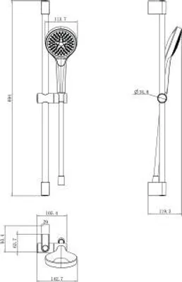 Produktbild von Villeroy & Boch TVS109007000K5 Duschgarnitur 3StraklaVerve Showers