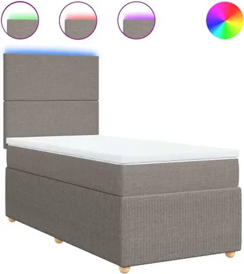 Produktbild von vidaXL Boxspringbett mit Matratze Taupe 80x200 cm Stoff