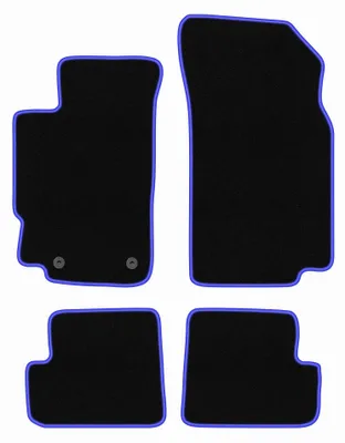 Image de Tapis de sol en moquette pour Peugeot 406 1995-2004 (coupé) – jeu 4 pièces, noir/bleu, sur mesure – Wielganizator CARLUX