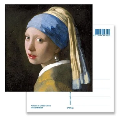 Image de Boutique en ligne du musée – Carte postale, "La Jeune Fille à la perle", Vermeer