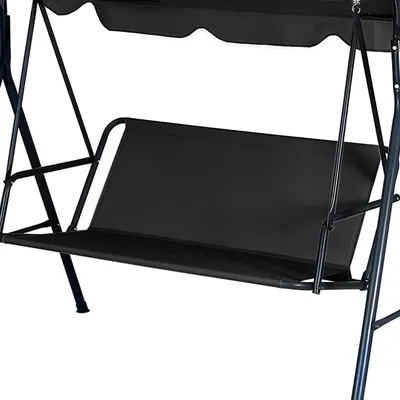 Produktbild von Gartenbank Kissen für 2-3 Sitzer Schaukelstuhl Wasserfest Oxford Stoff Schwarz