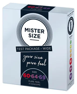 Image de Les préservatifs MISTER SIZE conviennent à 60mm, 64mm, 69mm 3pcs.